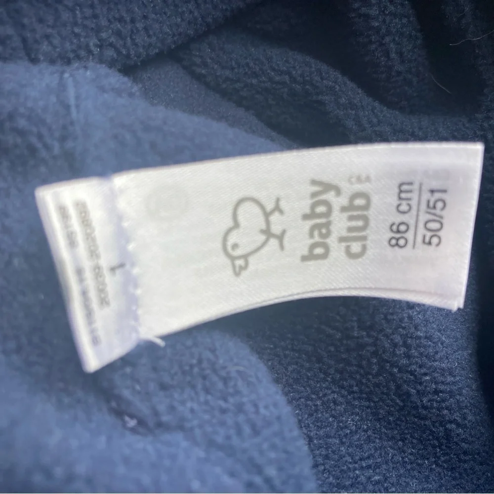 Baby Club fleece lined bunny hat with ties